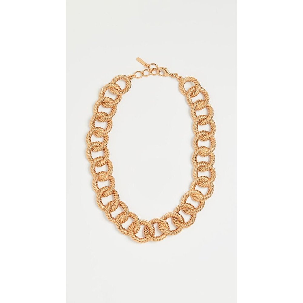 Jennifer Behr Brenna Necklace Gold Chunky Chain Brass - Picture 3 of 6